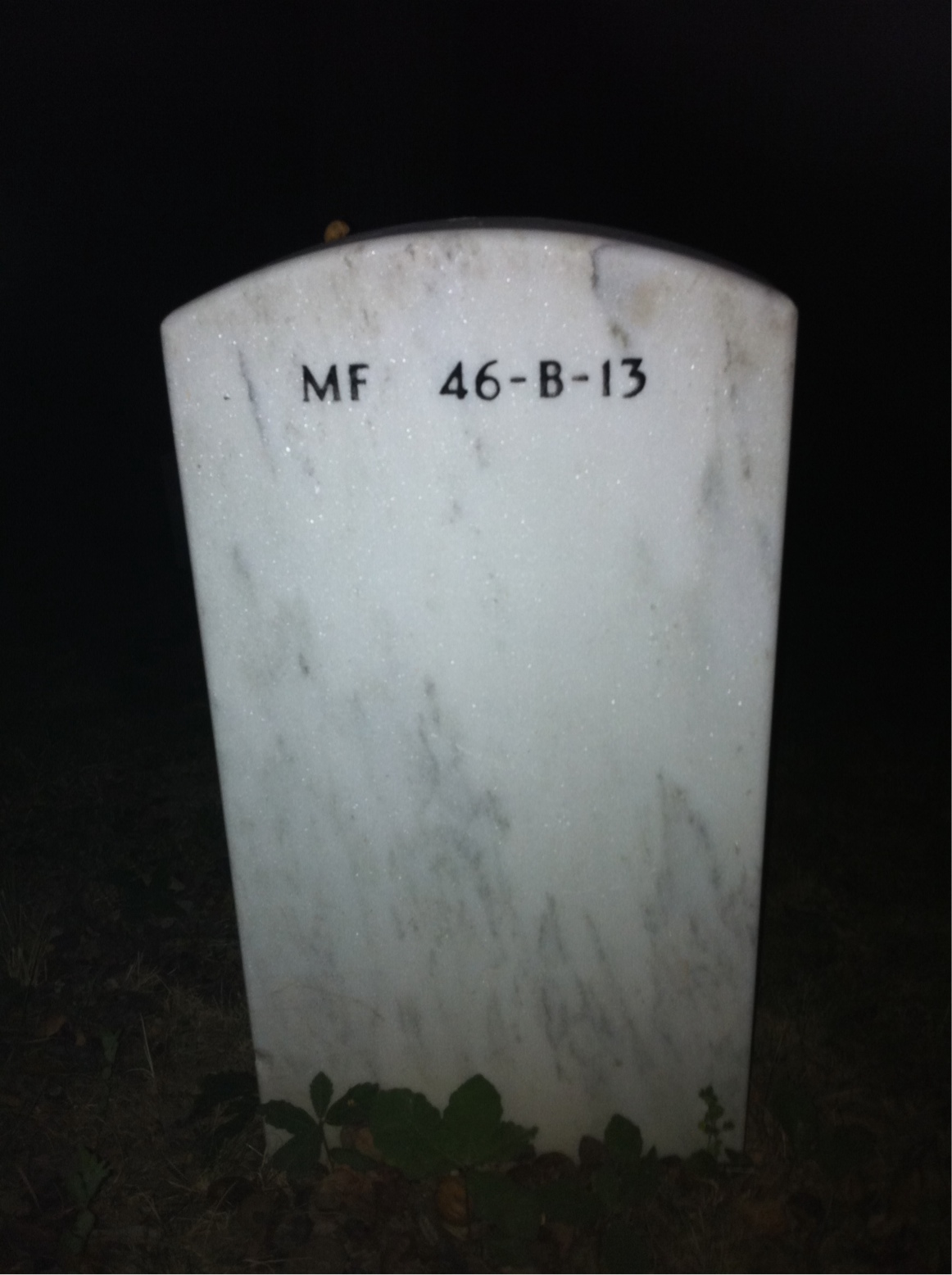Back of headstone — Jimmy Anthony