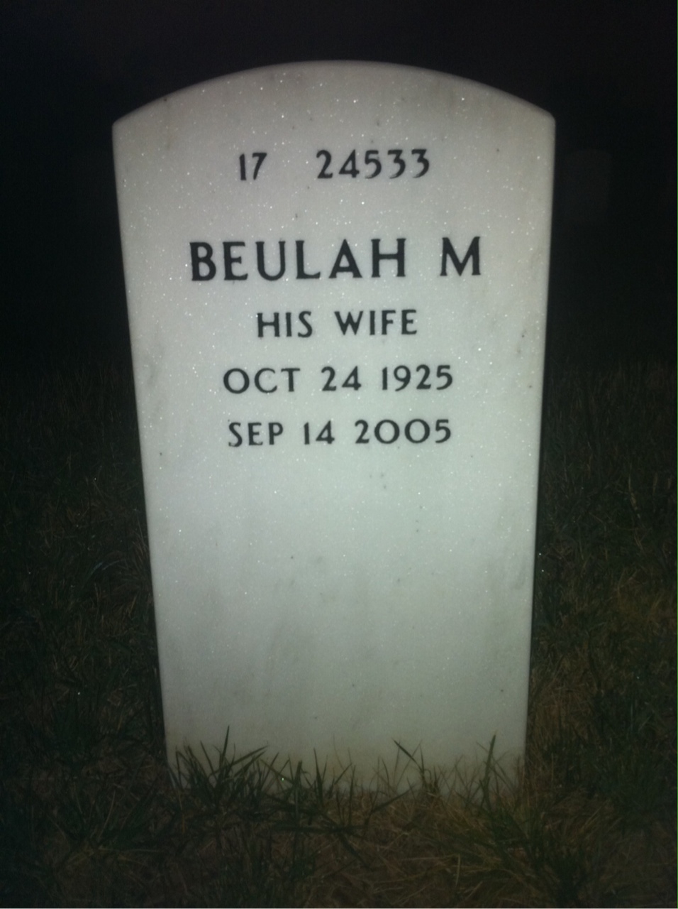 Back of headstone — Ralph Longfellow
