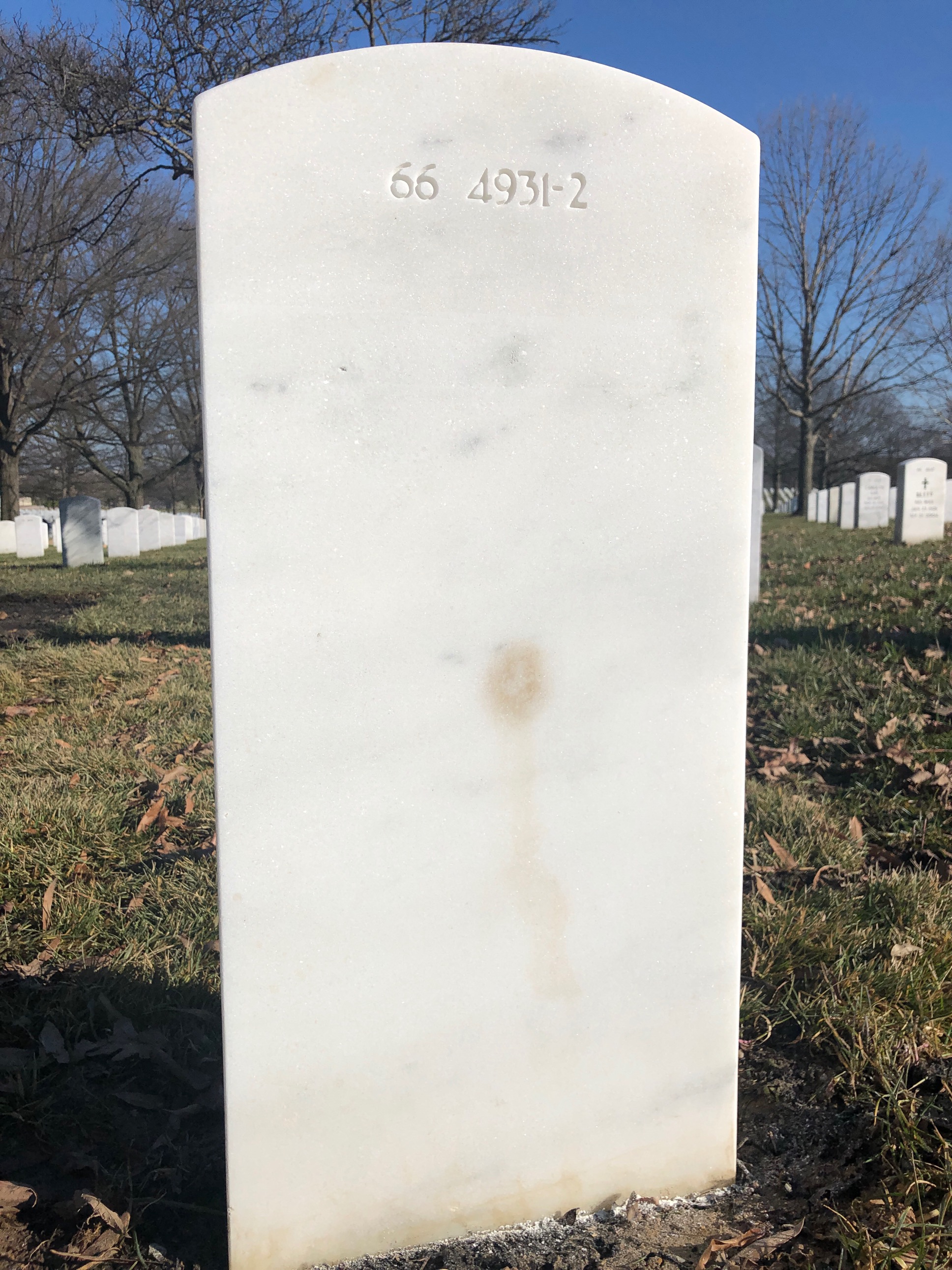 Back of headstone — Lucas Purser