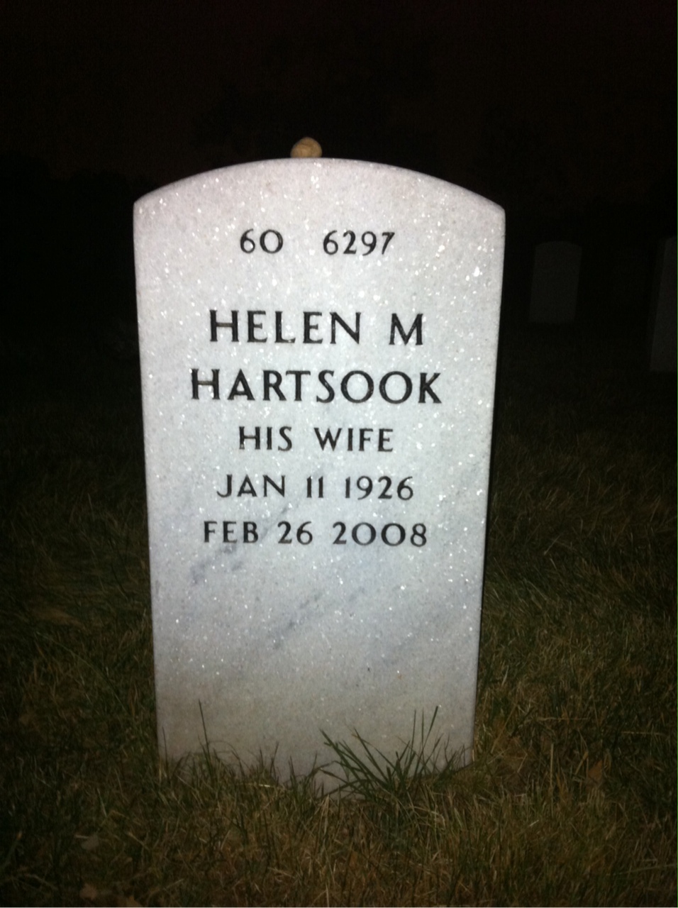 Back of headstone — Alvin Reeser