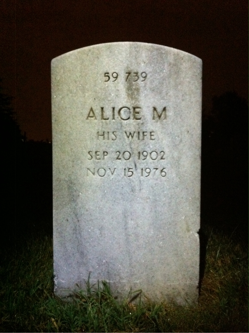 Back of headstone — Wilton B Persons