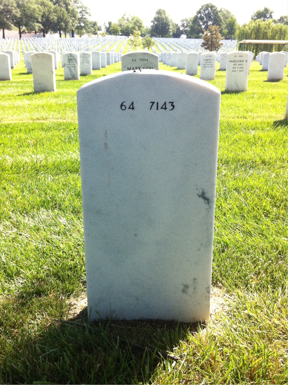 Back of headstone — Victor W Van