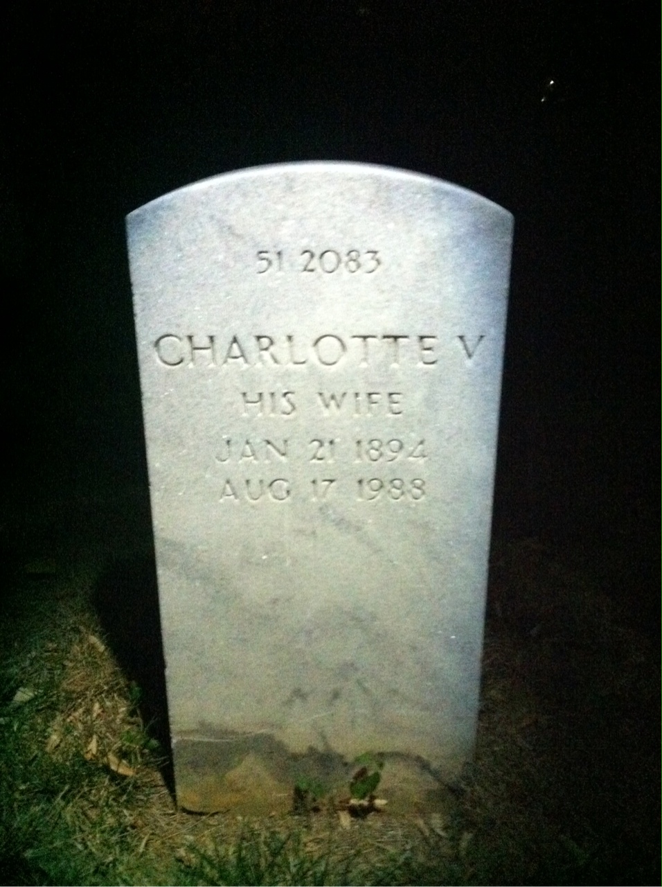 Back of headstone — John Ambrose