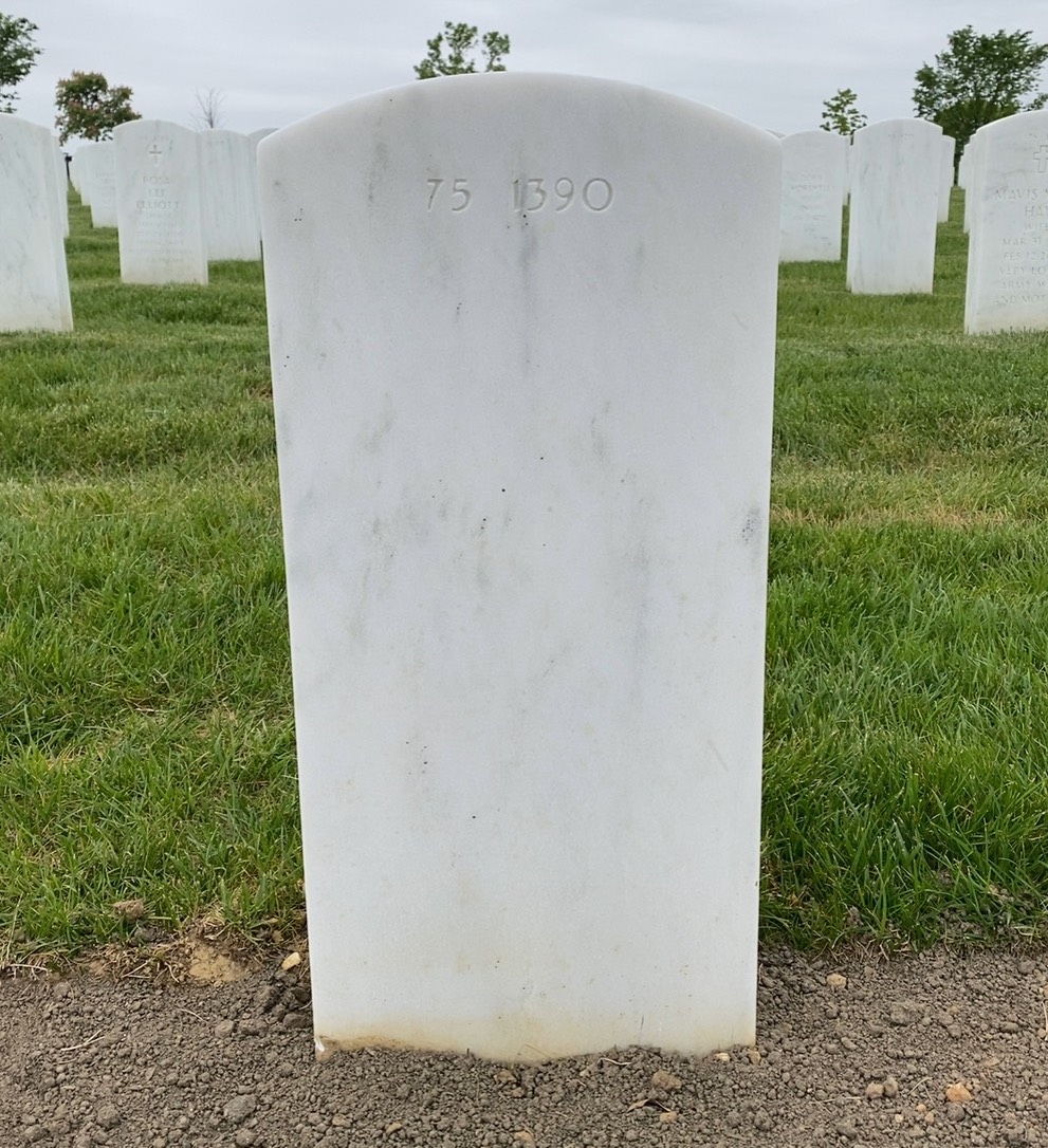 Back of headstone — William J Mcadam