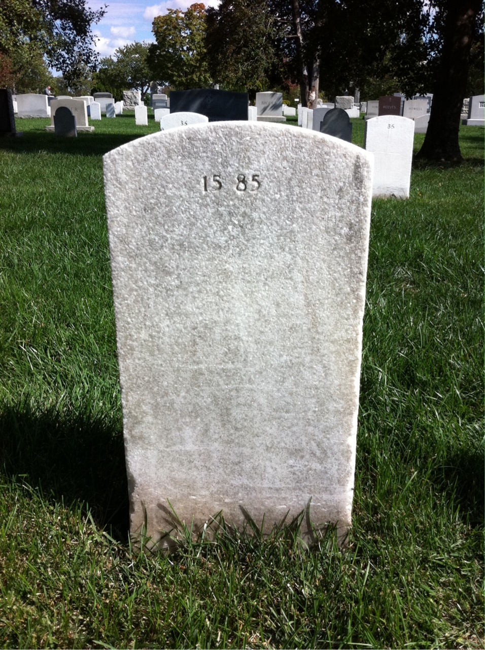 Back of headstone — James Cooper