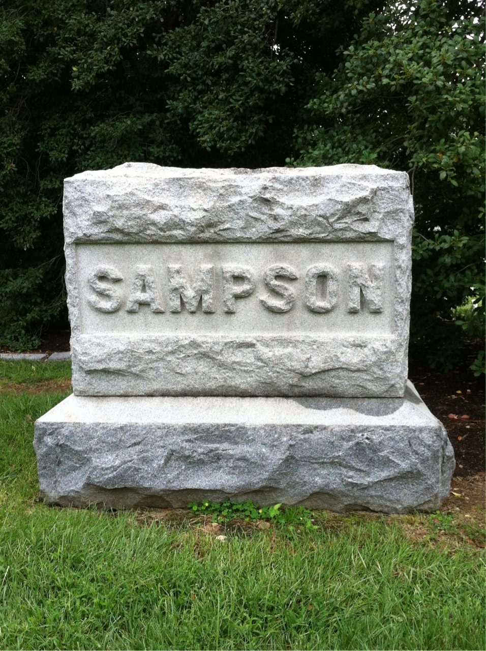 Back of headstone — William Sampson