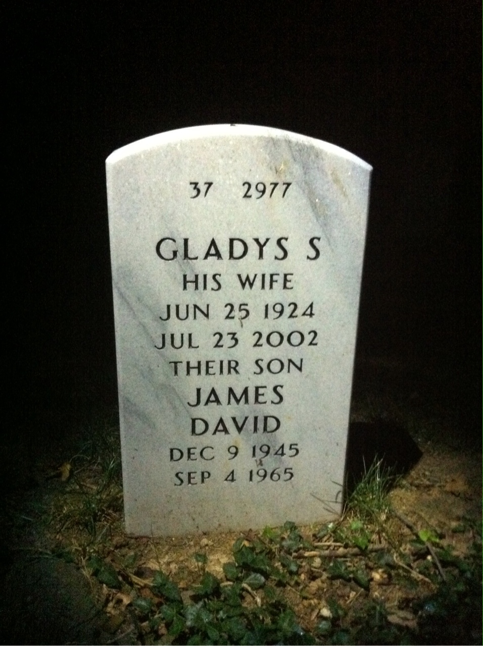 Back of headstone — James Schneider