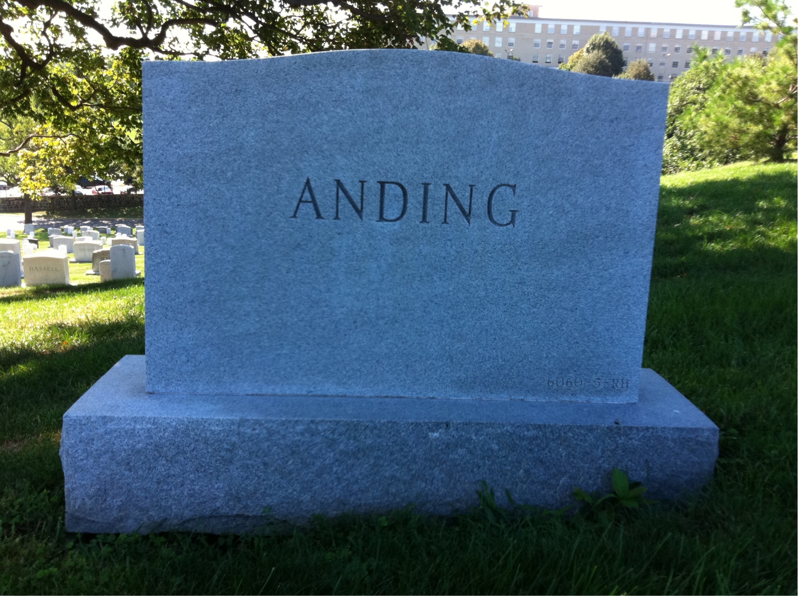 Back of headstone — James Anding