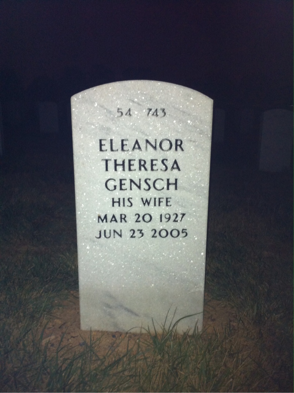 Back of headstone — William Mccusker
