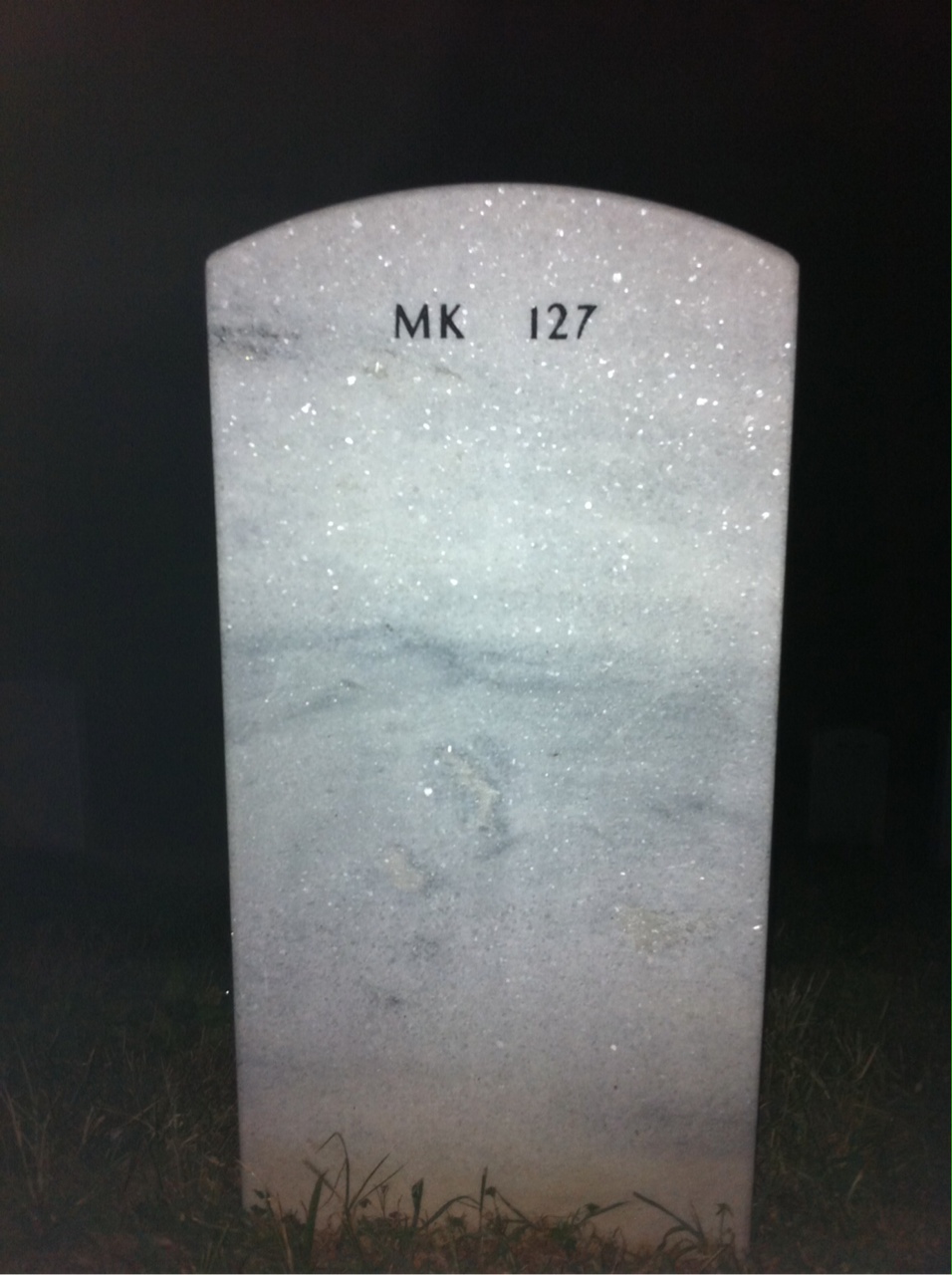 Back of headstone — Thomas Baker