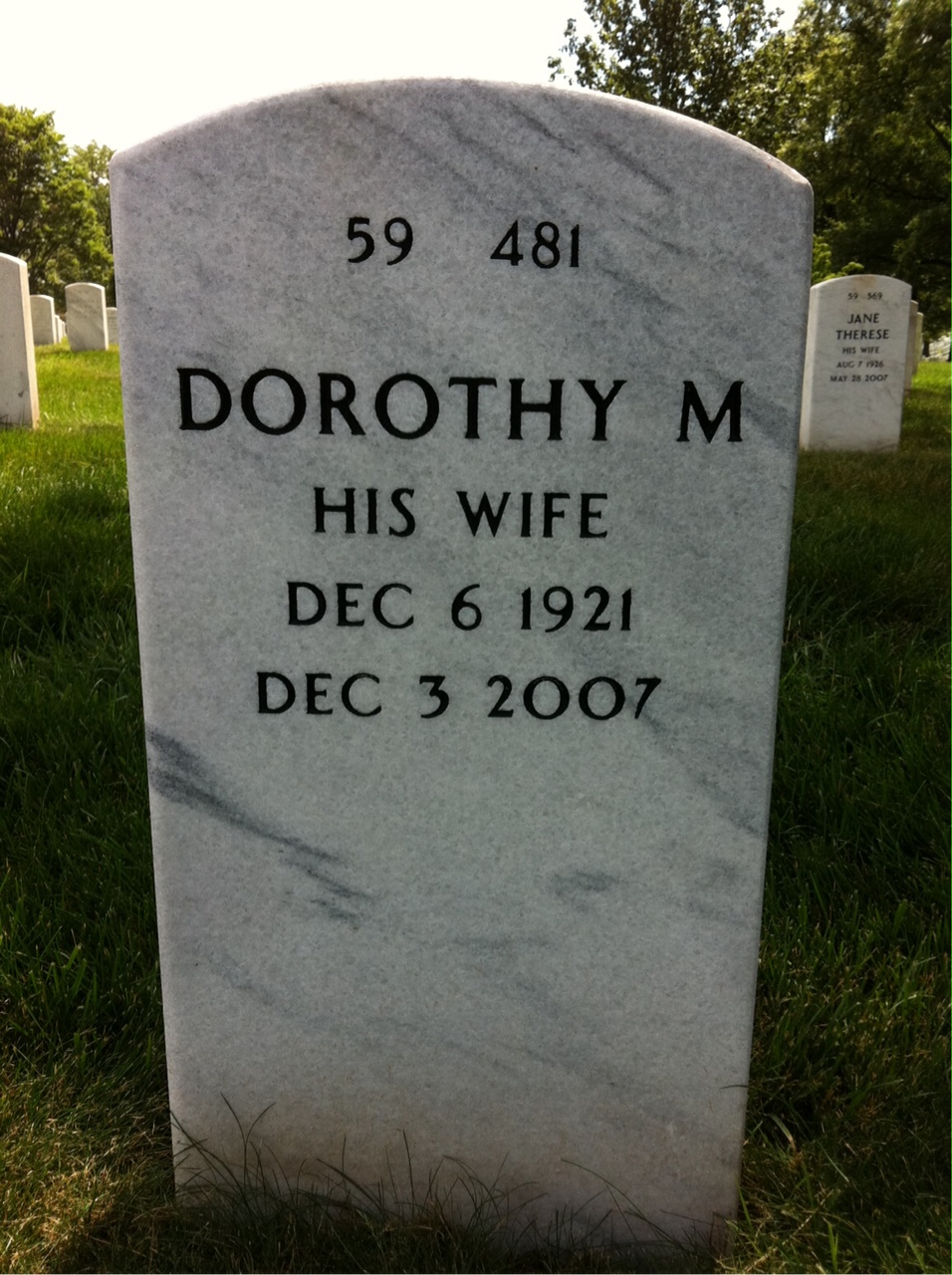 Back of headstone — Charles Darcy