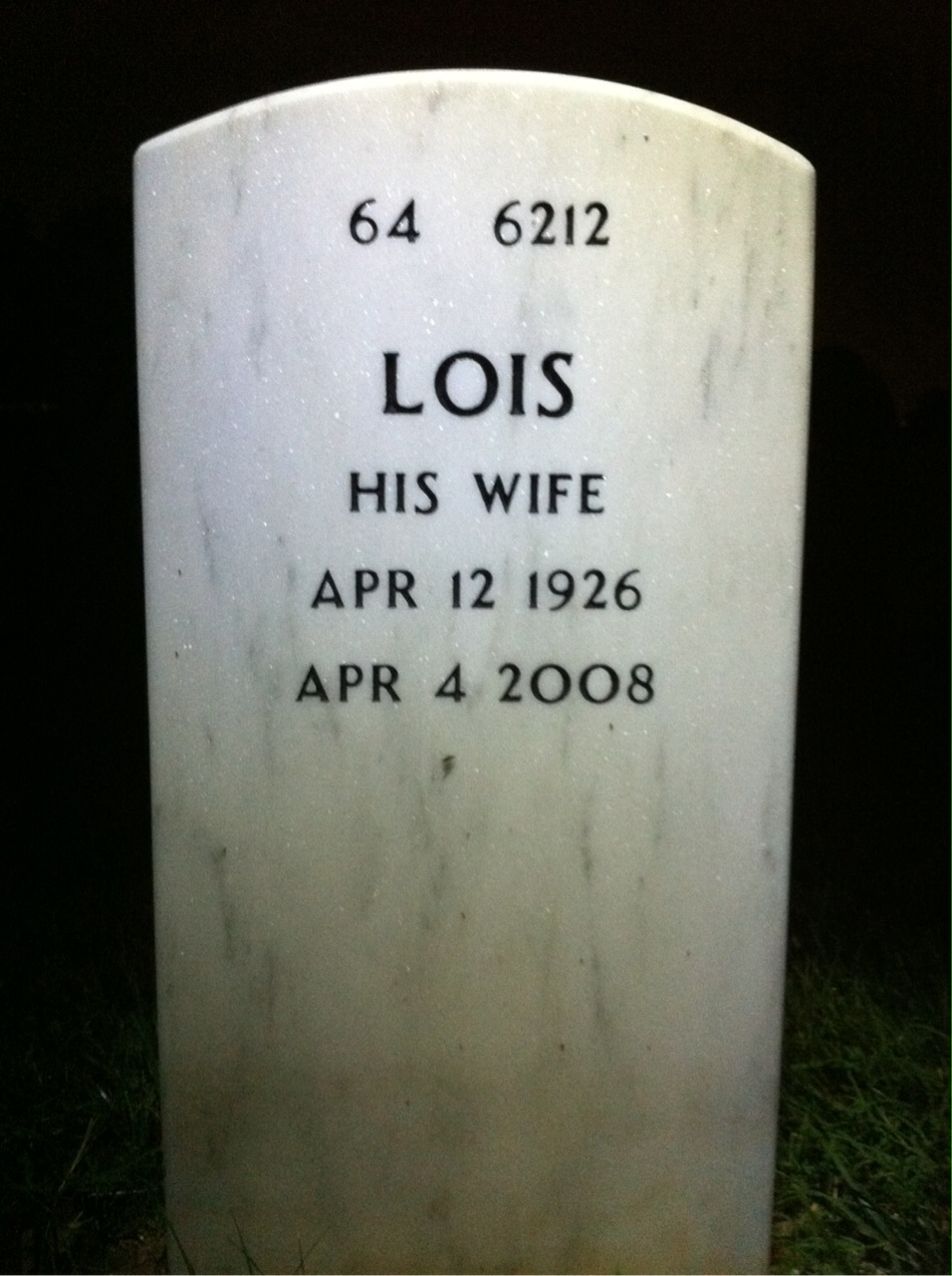 Back of headstone — Richard Fischer