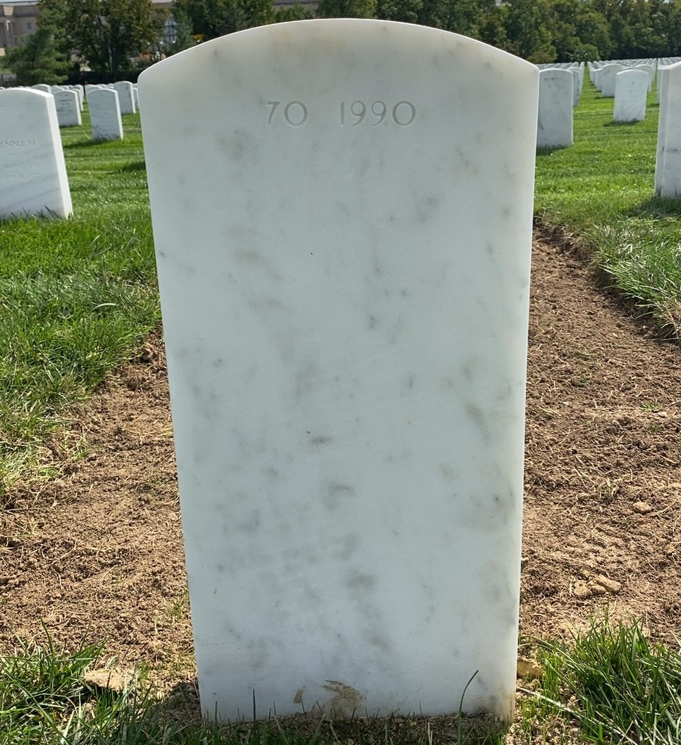 Back of headstone — William Henry Blackwell