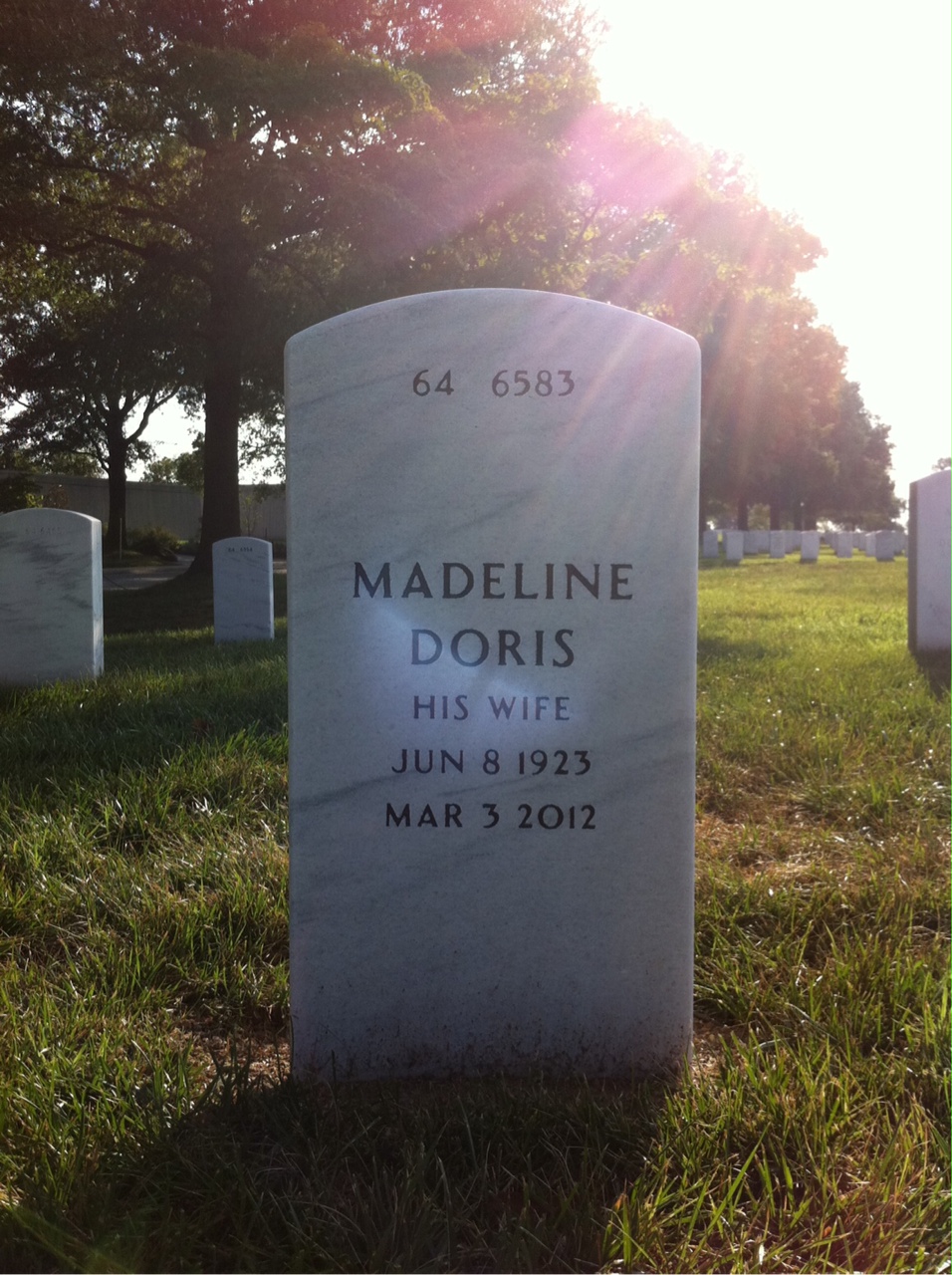 Back of headstone — William Carraway