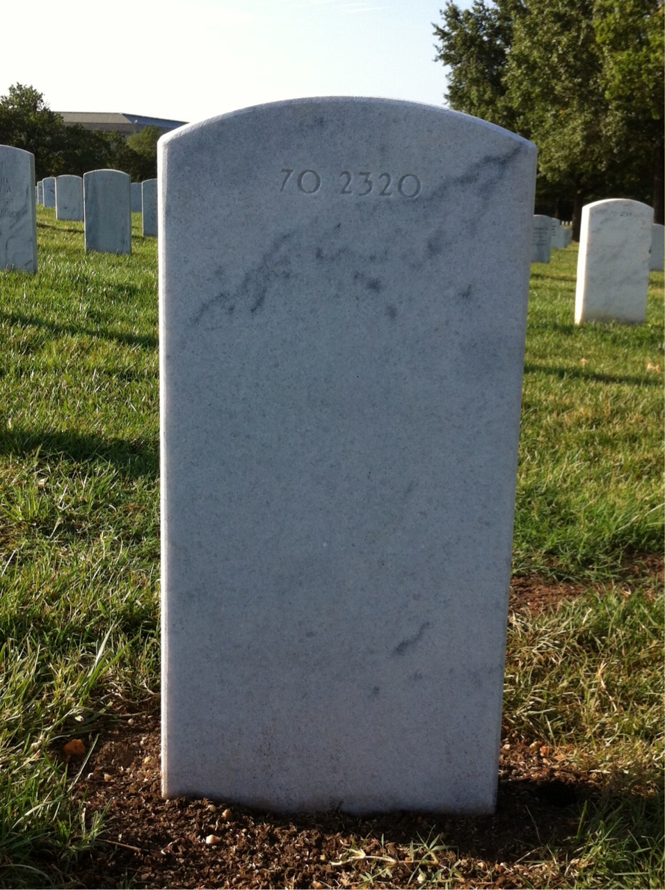 Back of headstone — Howard Allen
