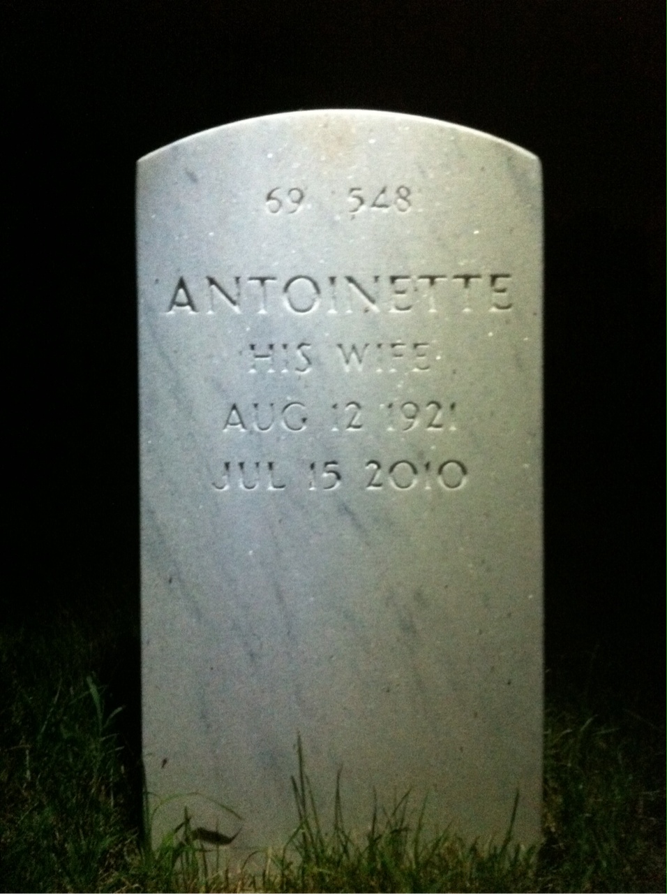 Back of headstone — Delbert Carpenter