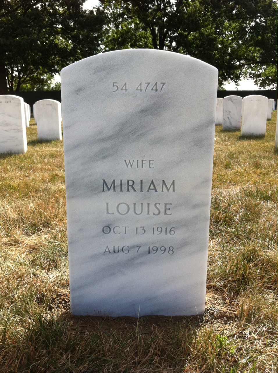 Back of headstone — Harry White