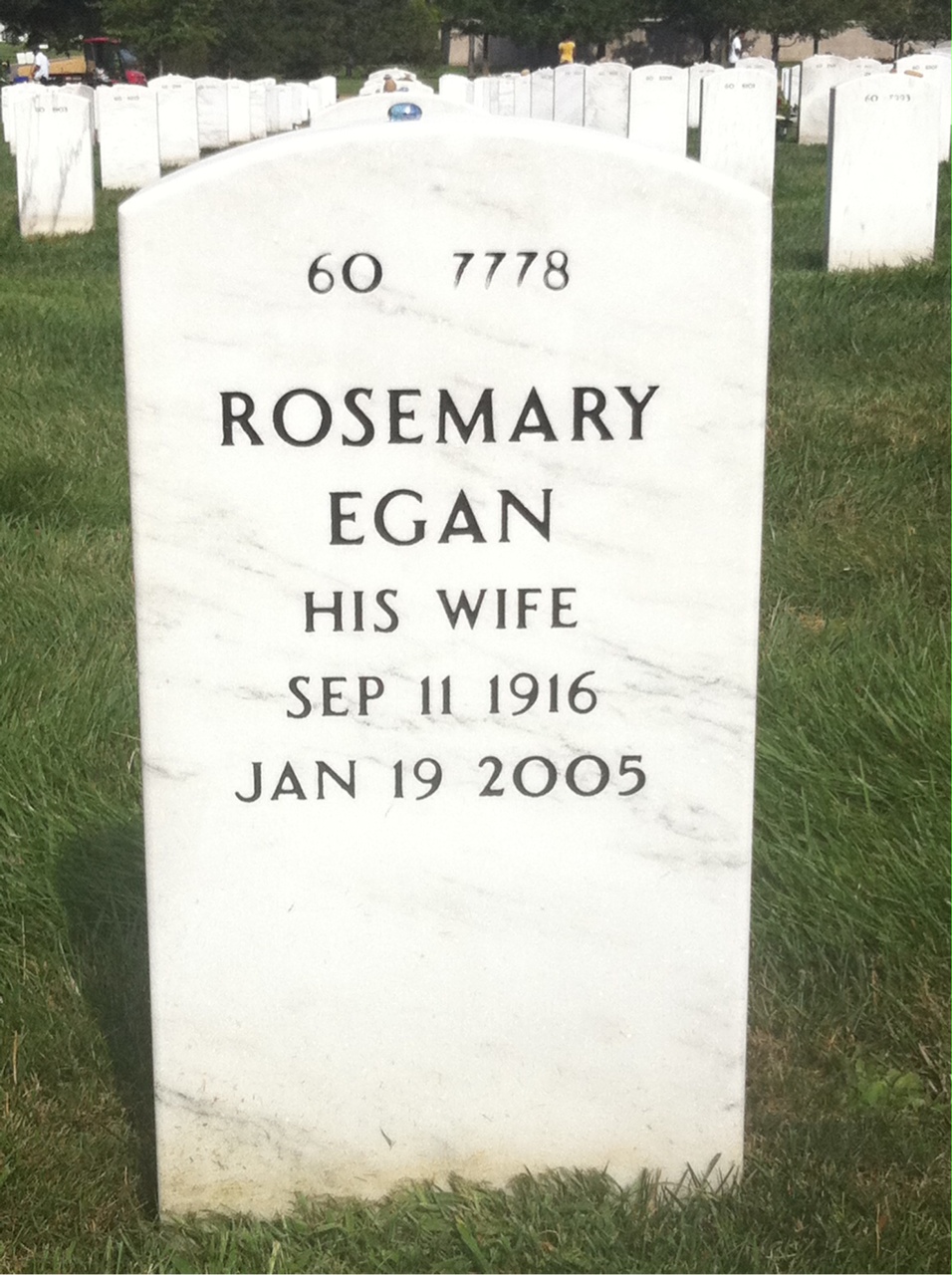 Back of headstone — Norvell Walker
