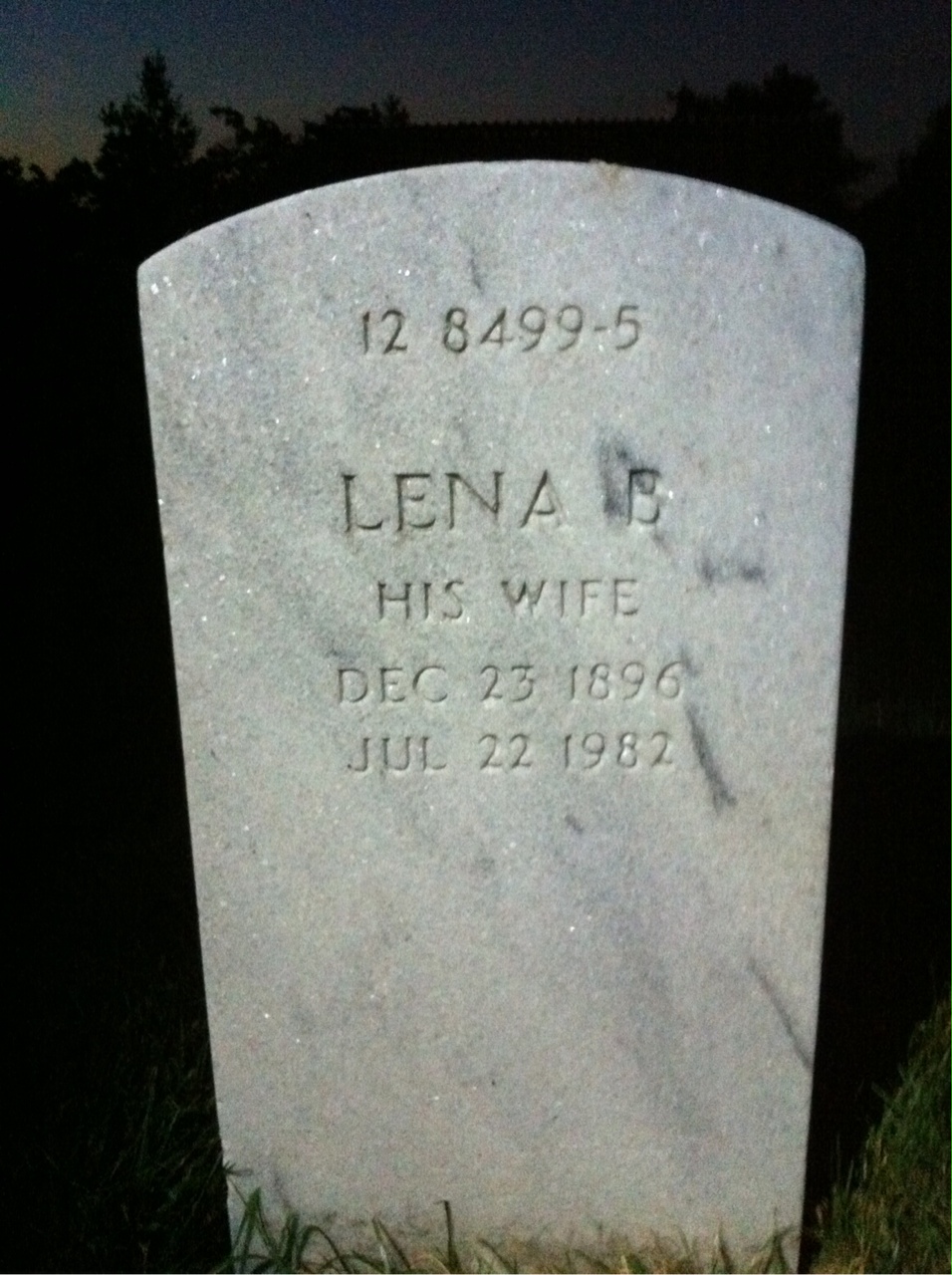 Back of headstone — John Moran