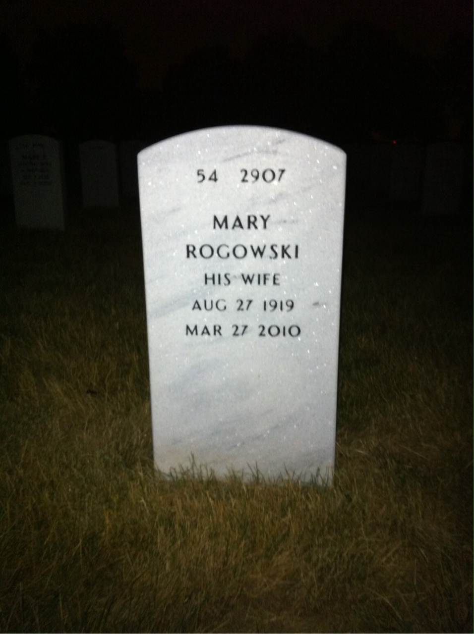 Back of headstone — John Herchak