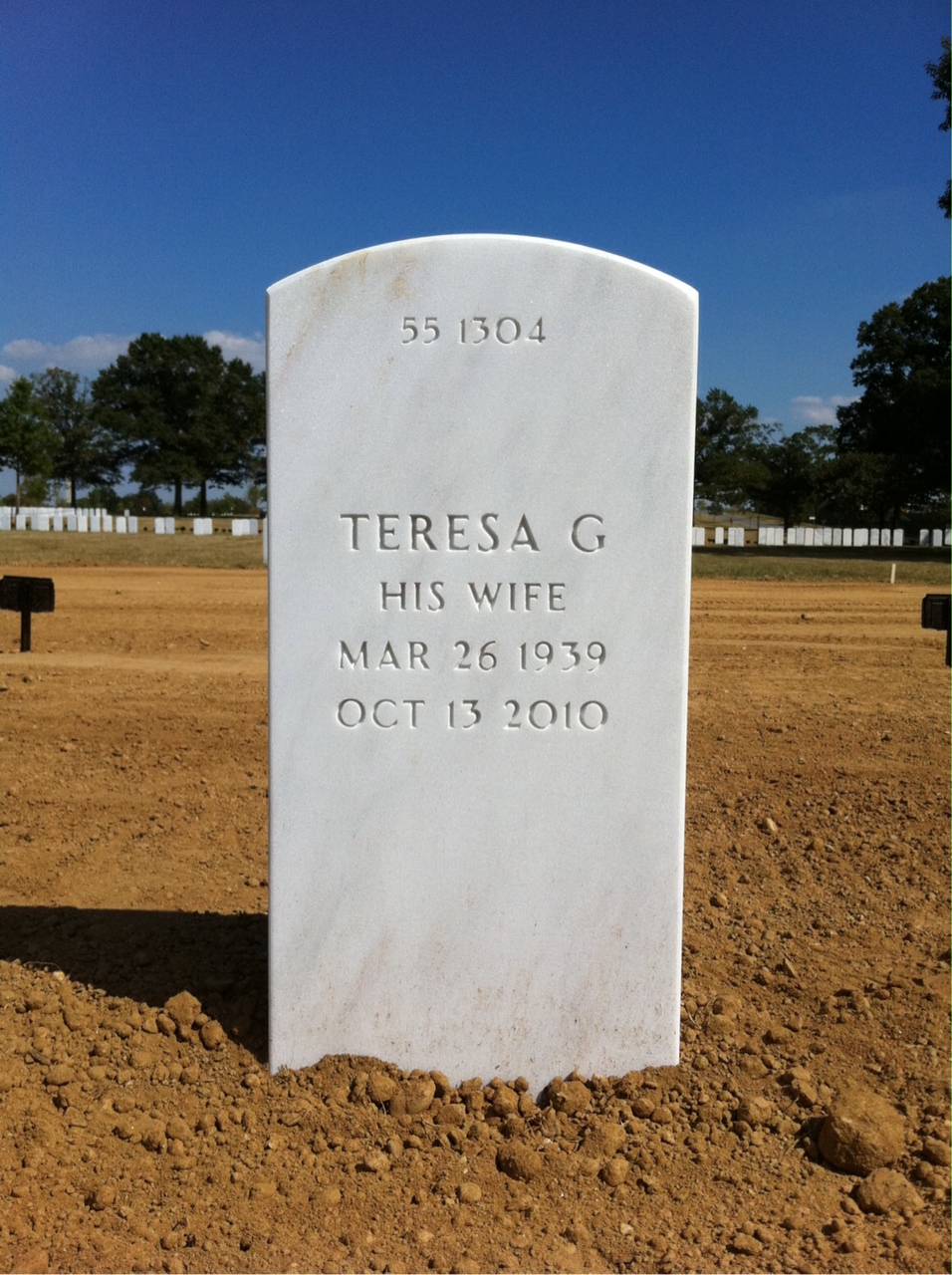 Back of headstone — Camden Anderson