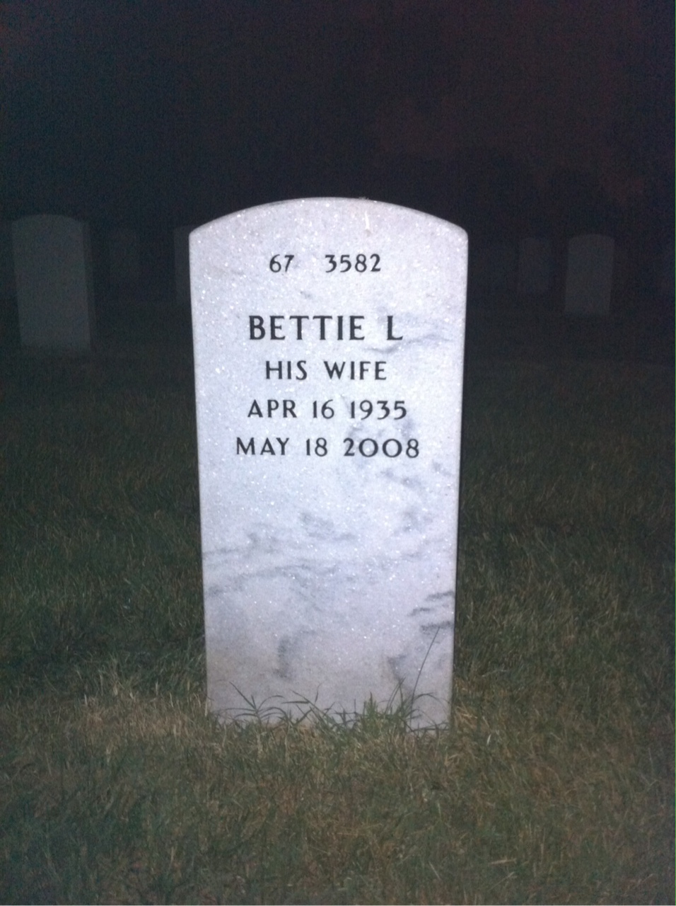 Back of headstone — Kenneth Everton