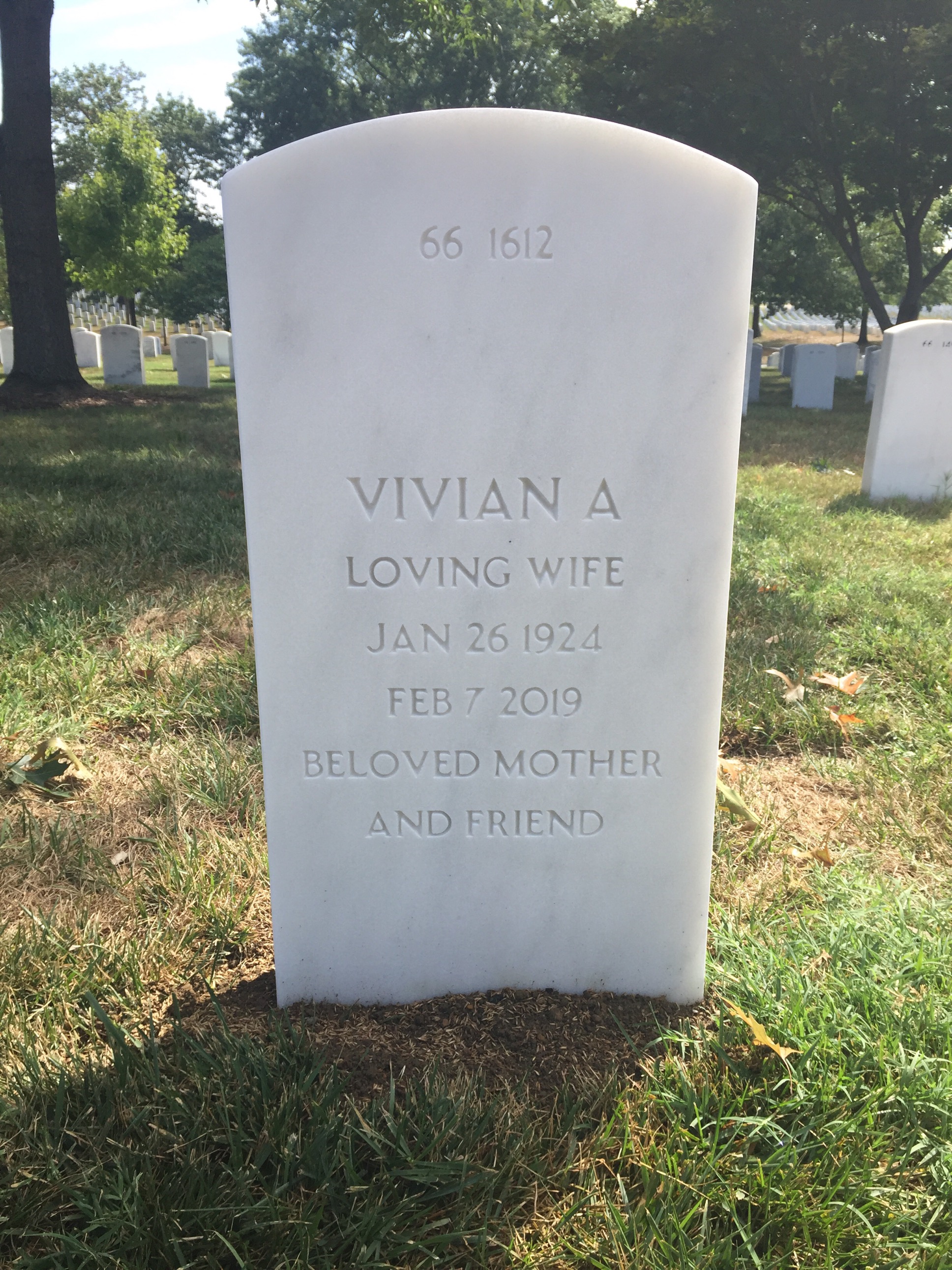 Back of headstone — Byron Brim