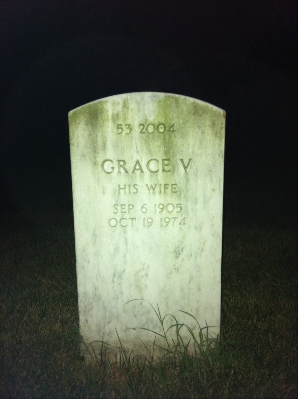 Back of headstone — Mays Cox