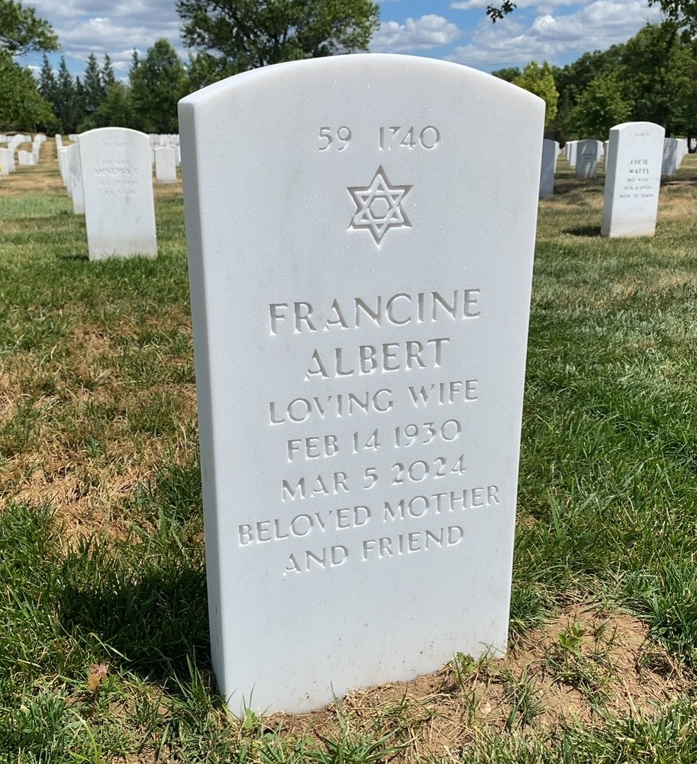 Back of headstone — Sidney Albert