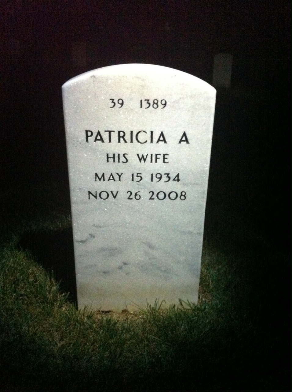 Back of headstone — Francis Young
