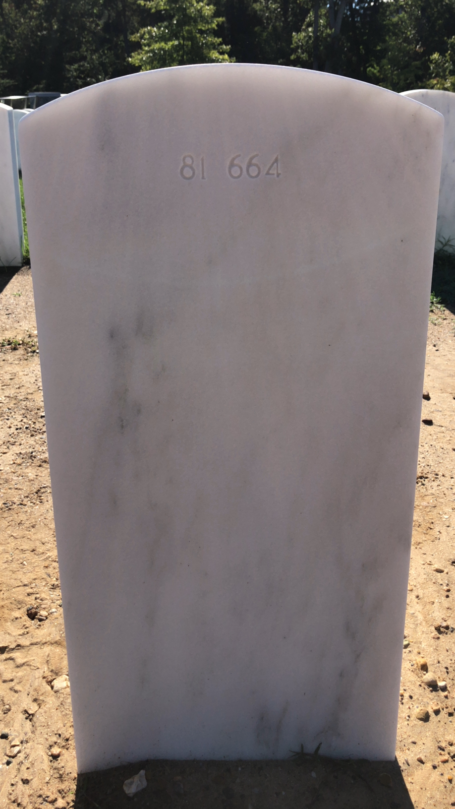 Back of headstone — John Mitchell