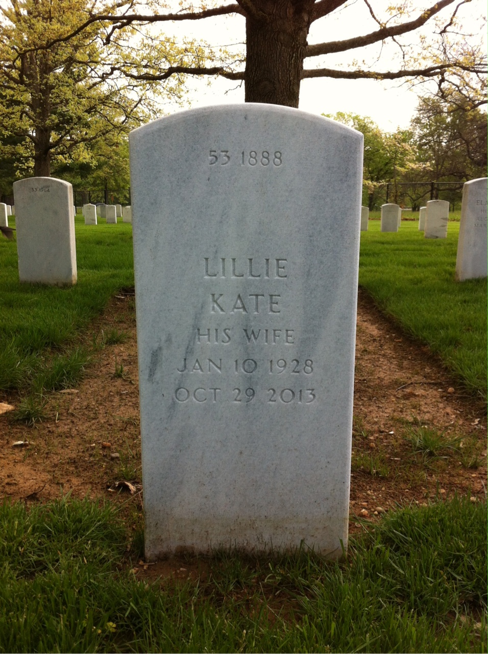 Back of headstone — Arthur Andrews