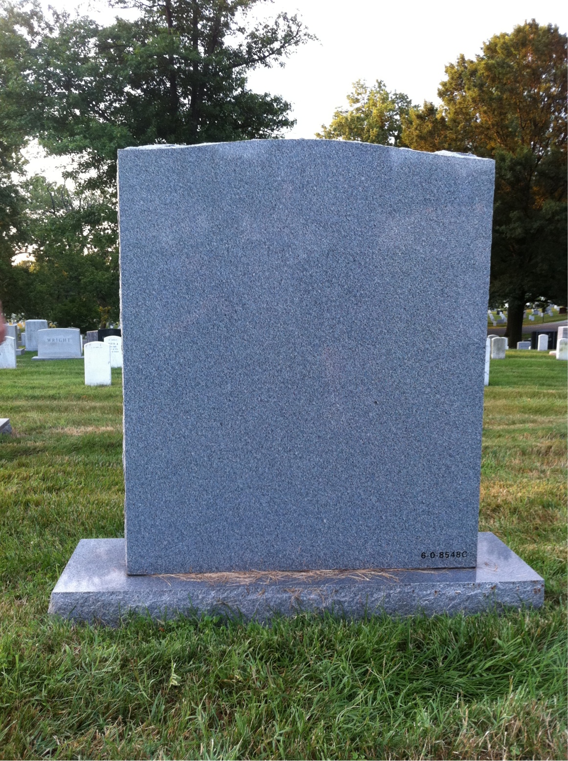 Back of headstone — Walton Morrison