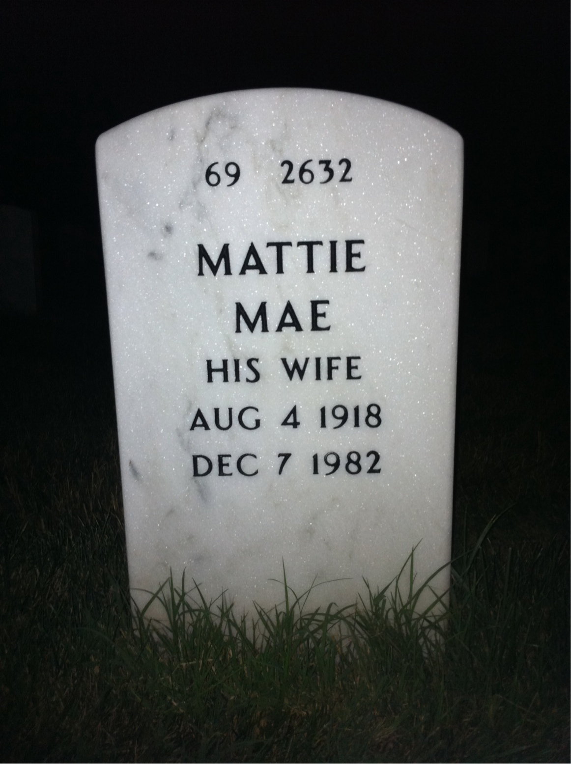 Back of headstone — Mckinley Norman