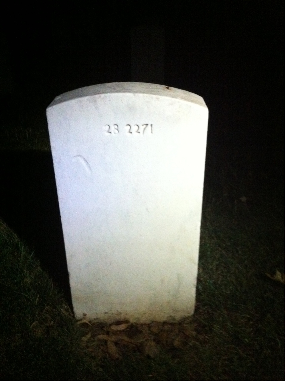Back of headstone — Wilbur Armstrong