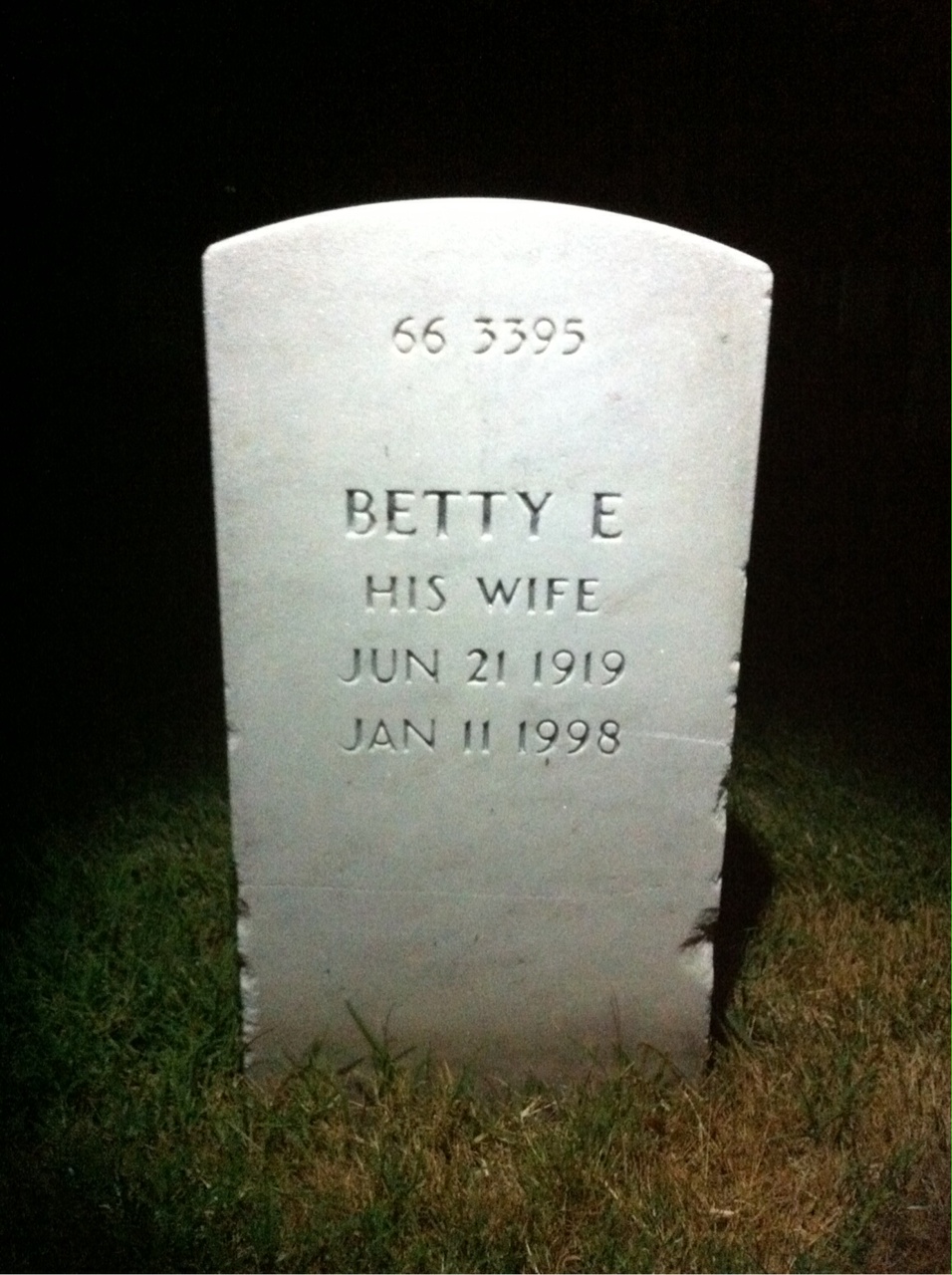 Back of headstone — Richard W Simms