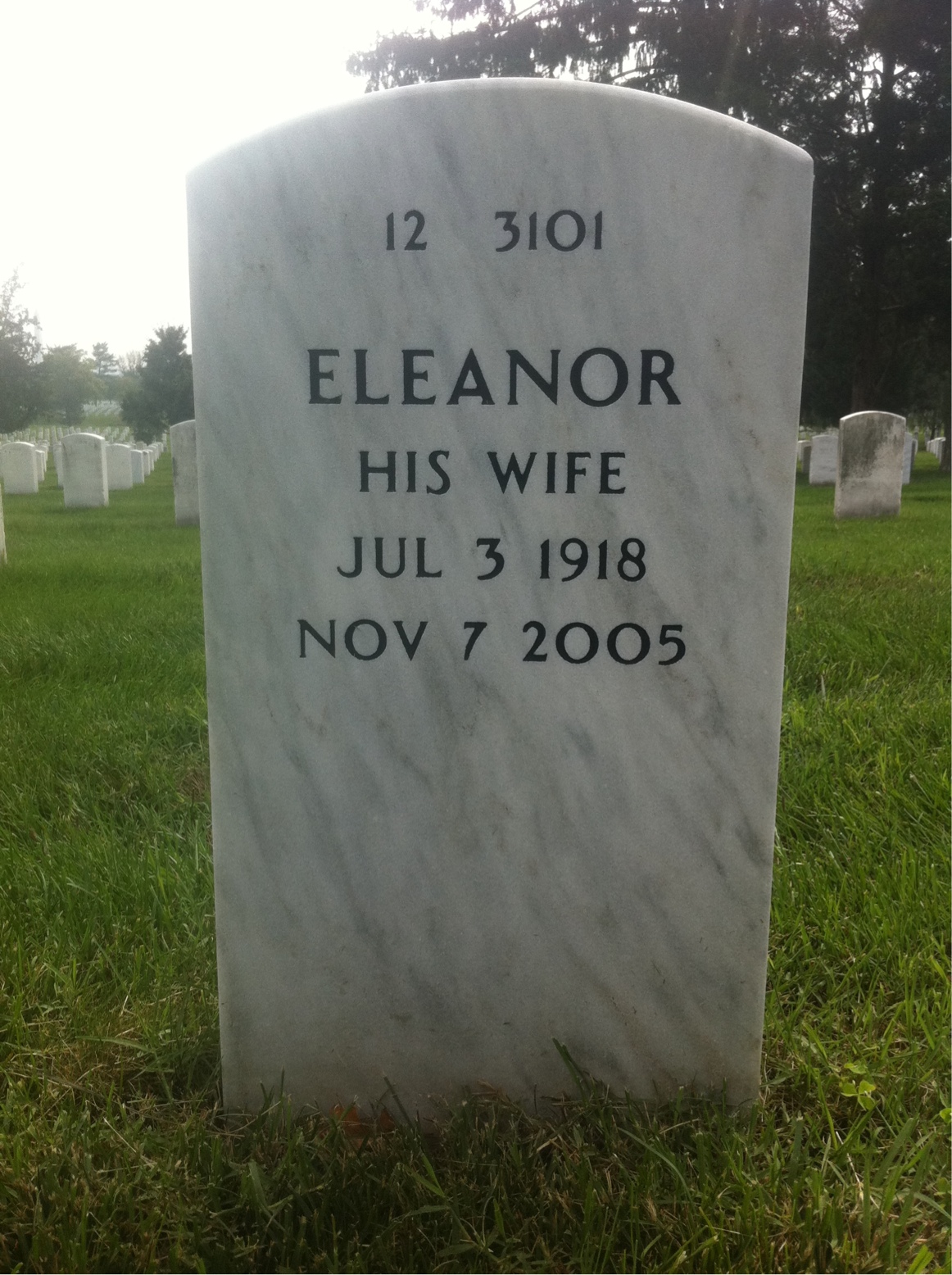 Back of headstone — Elbert Smith