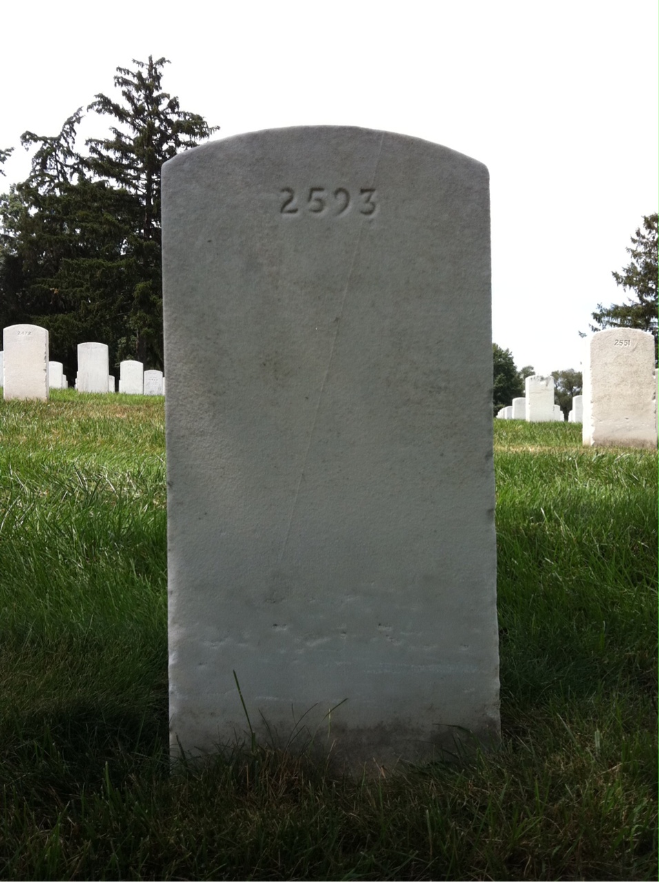 Back of headstone — Walter J Thomas