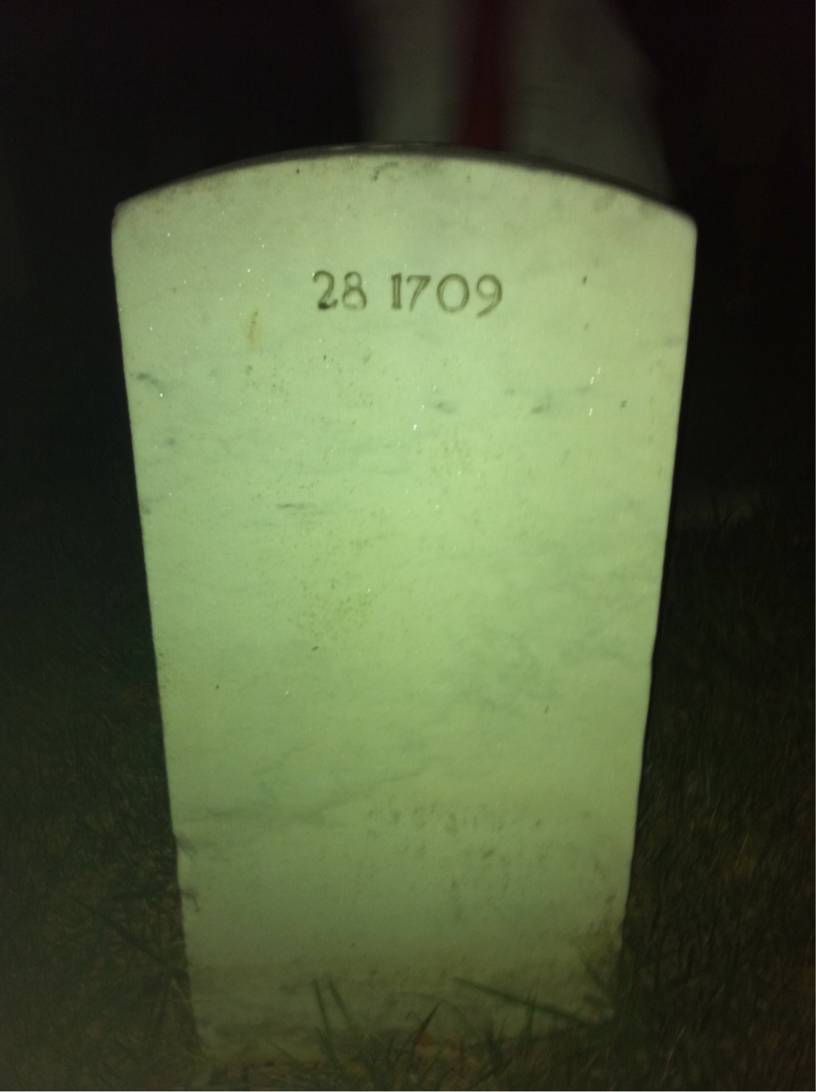 Back of headstone — John Collins