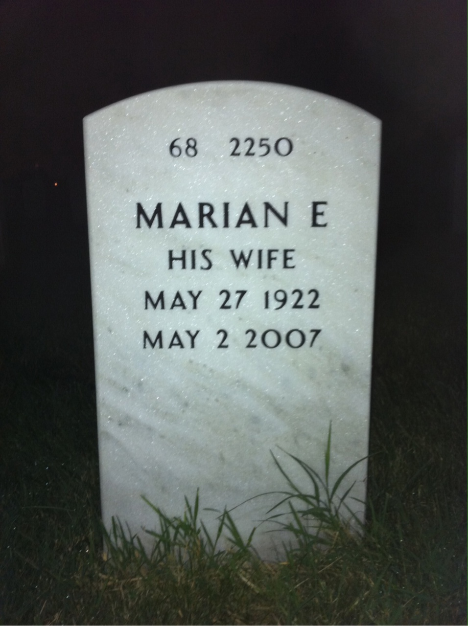 Back of headstone — Bert Golden
