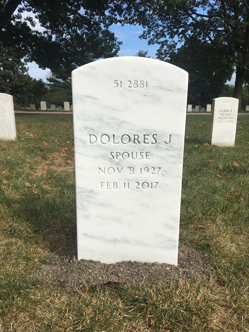 Back of headstone — William G Dean