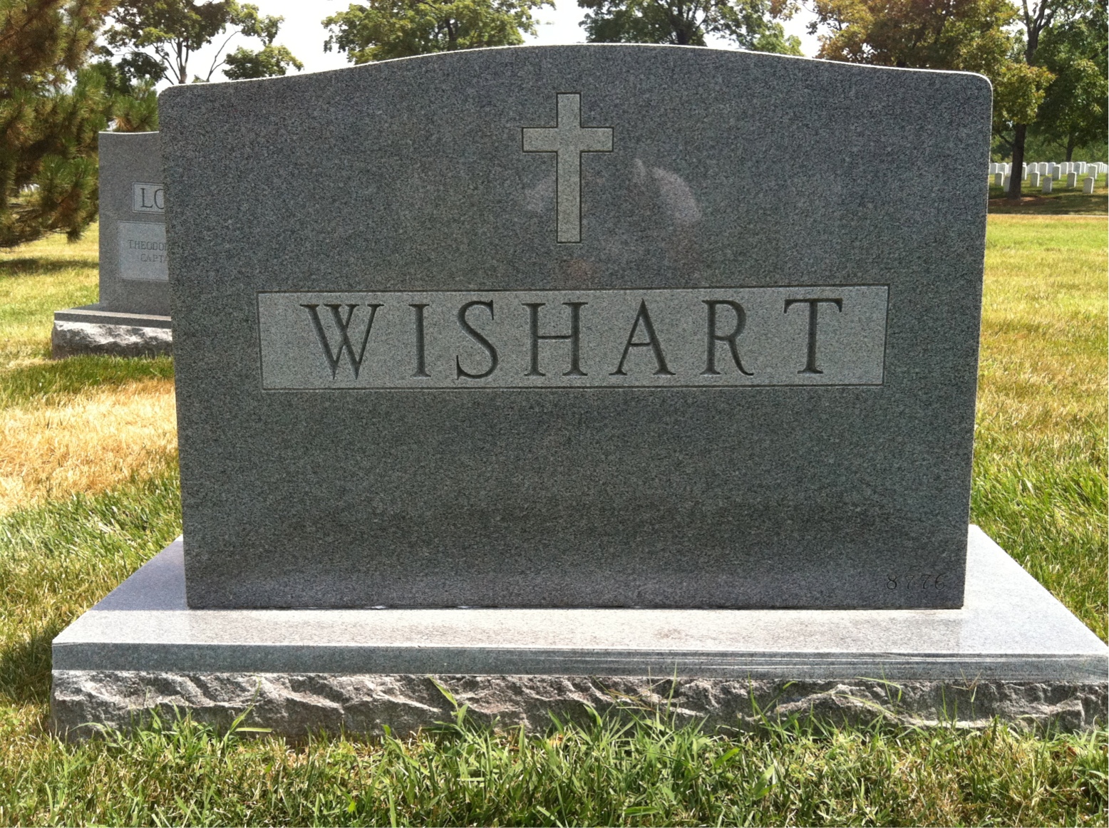 Back of headstone — Ethel Wishart