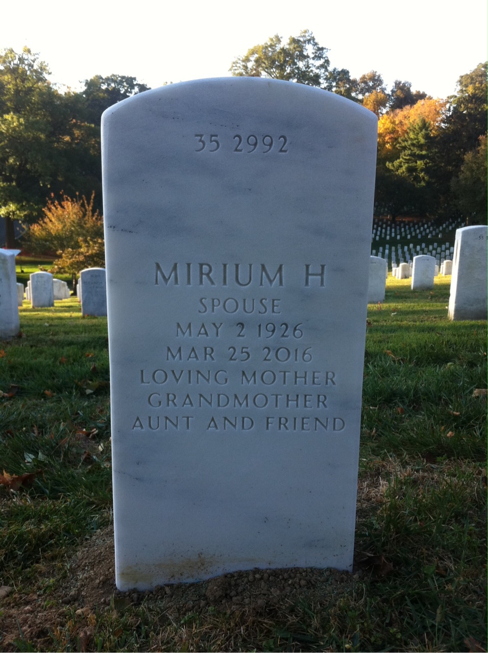 Back of headstone — Robert Arnold