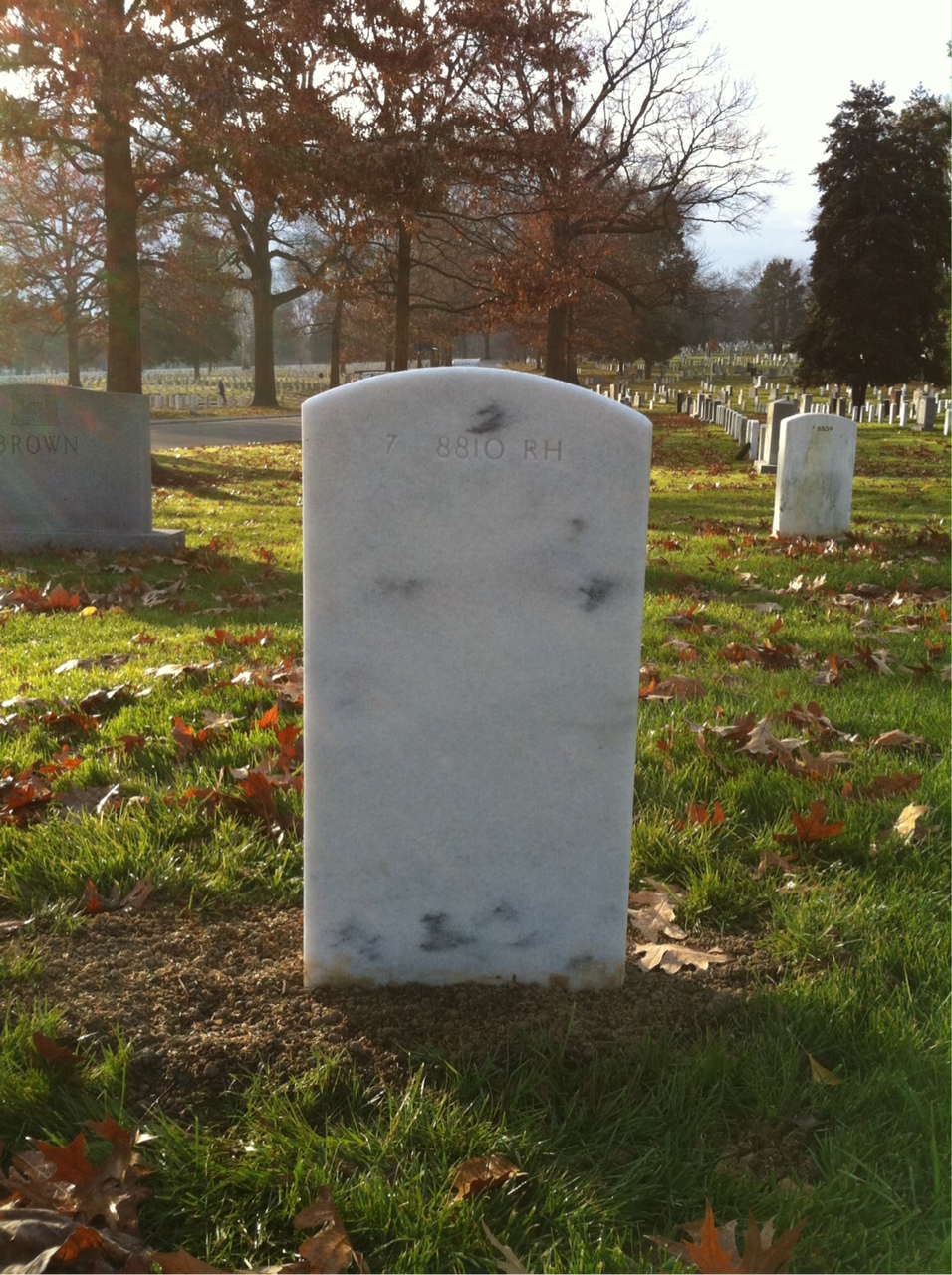 Back of headstone — William F Hopkins