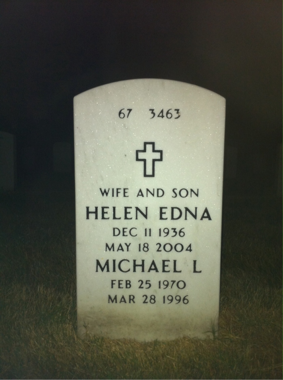 Back of headstone — Laurence Browne