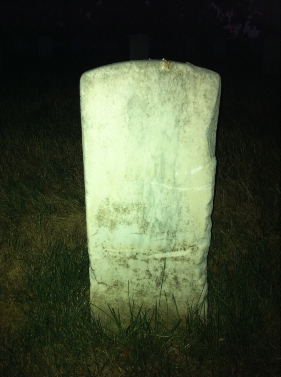 Back of headstone — Jason Adams