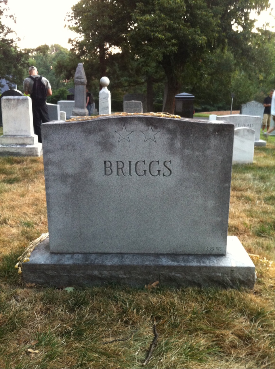 Back of headstone — Harold Briggs