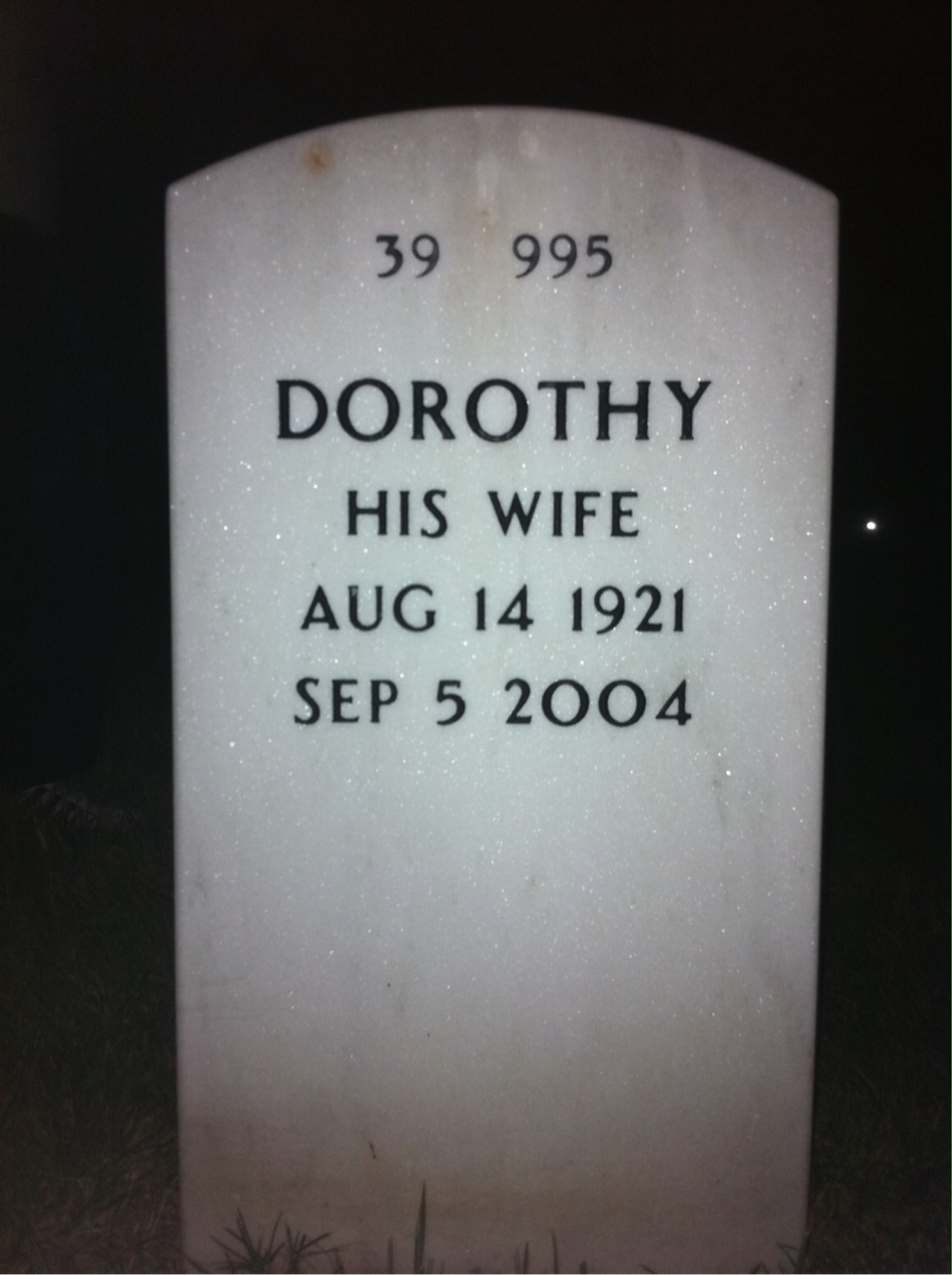 Back of headstone — William Marlow