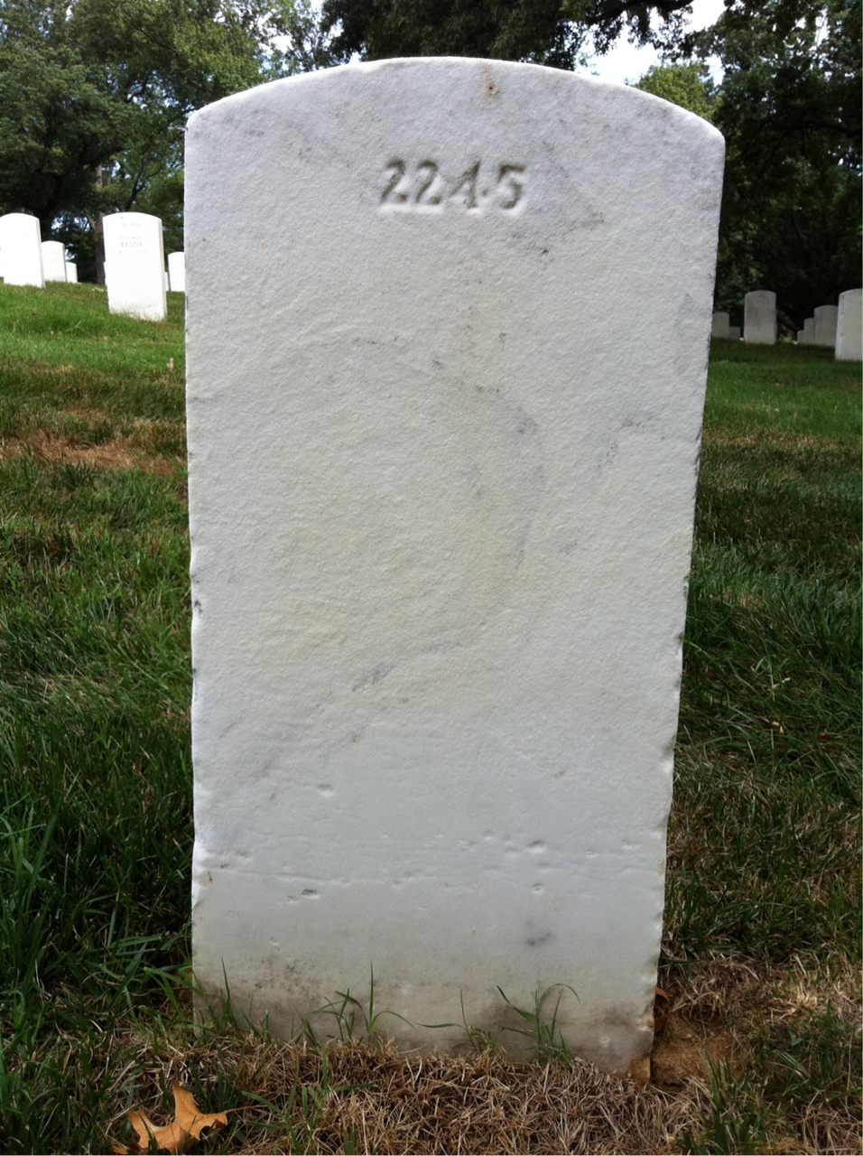 Back of headstone — Howard Myers