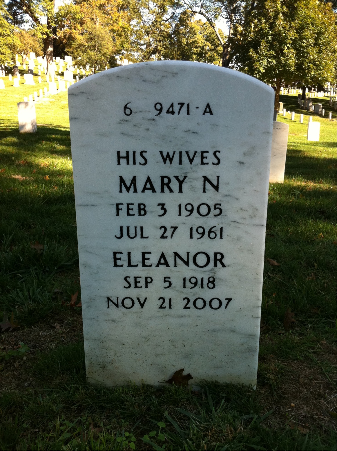 Back of headstone — Jack Gearhart